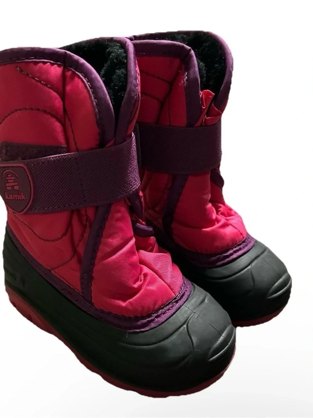 Toddler Girl Kamik Lined Pink Purple Winter Snow Boots Size 7